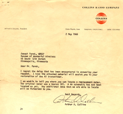 collins letter